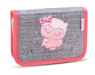 Tolltartó, klapnis, cipzáras, BELMIL "Little Owl", szürke-barack, bagoly