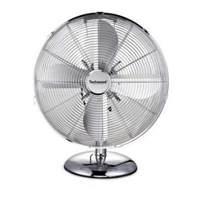 Asztali ventilátor, 30 cm, 45 W, TECHWOOD, króm