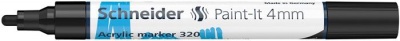 Dekormarker, akril, 4 mm, SCHNEIDER "Paint-It 320", fekete