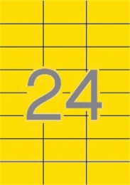 Etikett, 70x37 mm, színes, APLI, sárga, 480 etikett/csomag