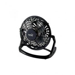 Asztali ventilátor, USB, 10 cm, HOME, fekete